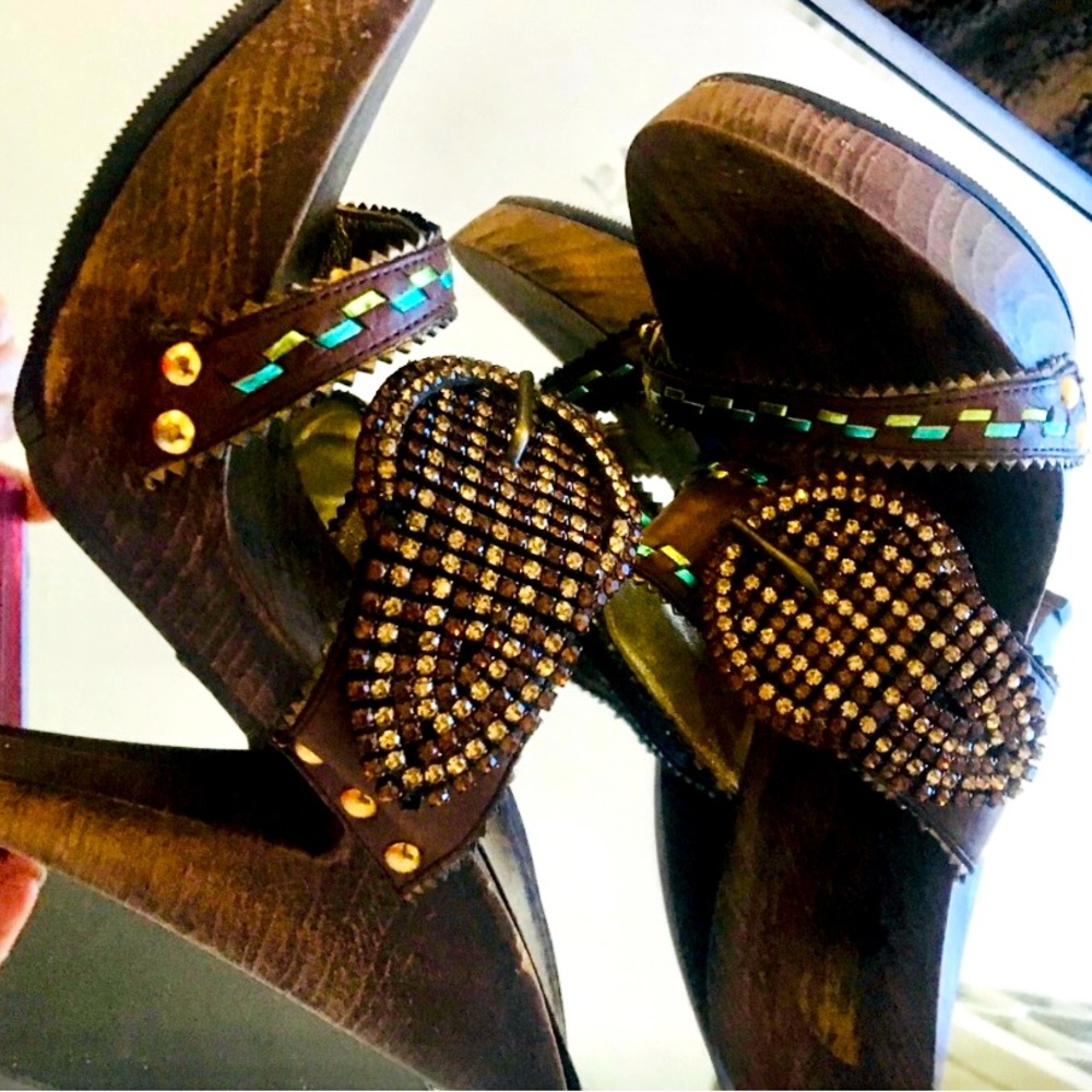Giuseppe Zanotti Rare Wooden Crystal Heels 😻🤩❤️ - Picture 4 of 7